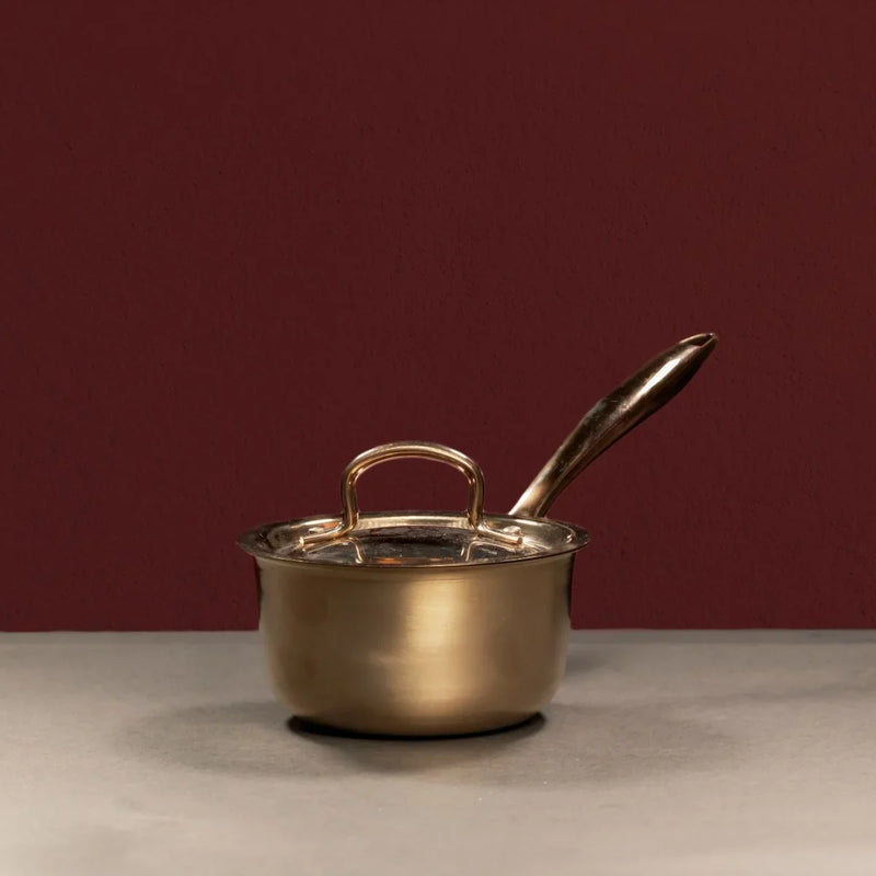 Kansa Tulsi Sauce Pan with Heat Resistant Handle