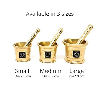 Pure Brass Mortar & Pestle – Kitchen Utensil