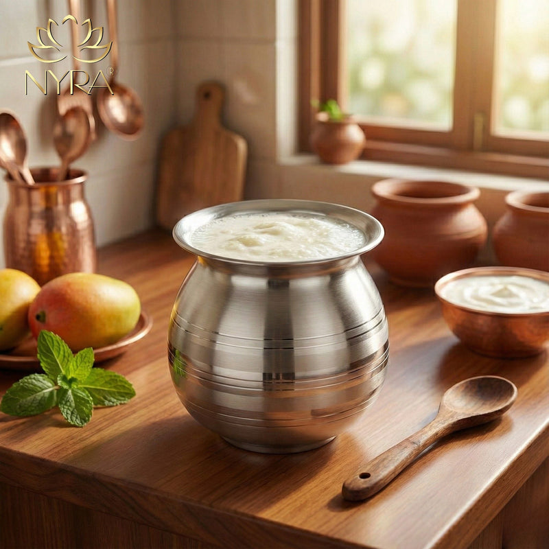 Stainless Steel Lassi Lota with Engraved – Kitchen Utensil