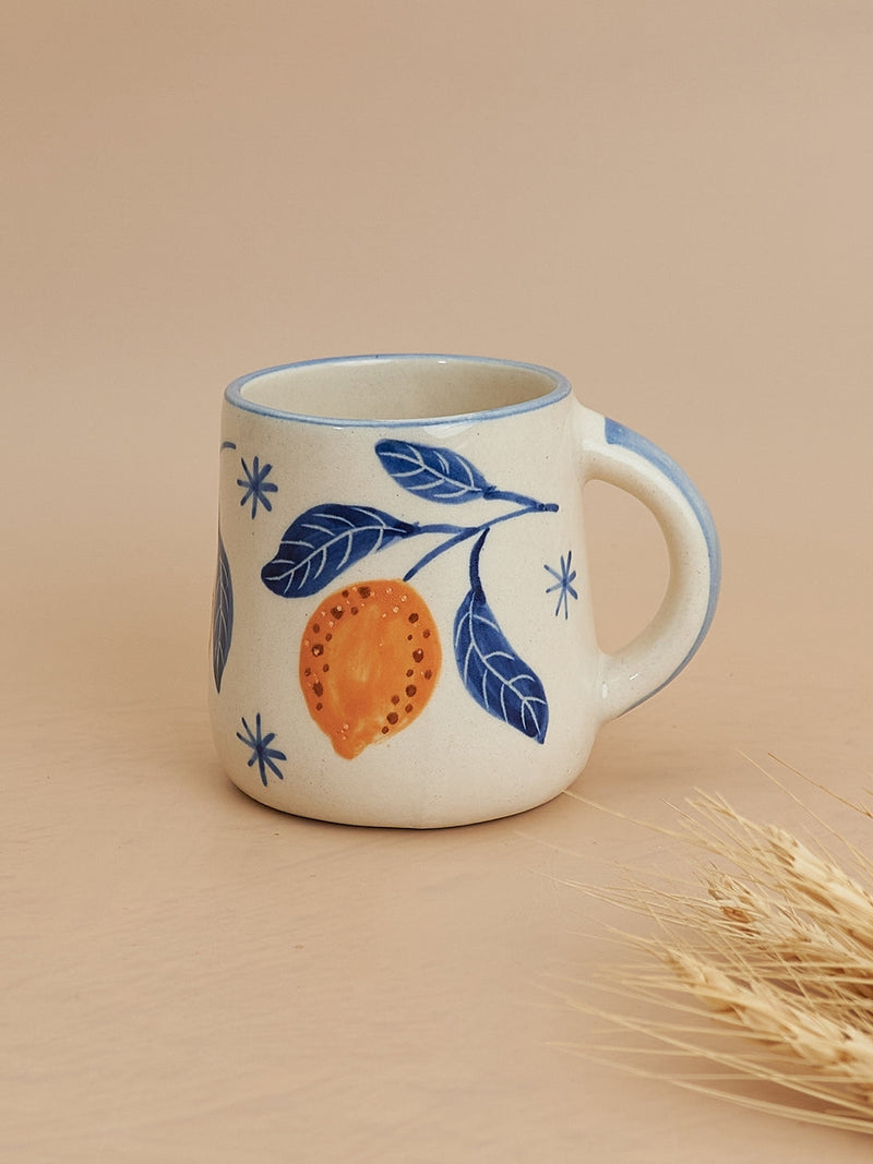 Nurture India Lemon mugs Trinket Dish Gift Box 2-Piece Set