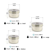 Stainless-Steel Box Round Storage Container (Gol Dibbi/Dabba) – Storage Container