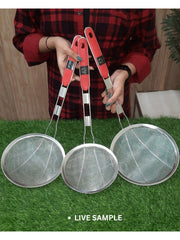 Stainless Steel Deep Fry Strainer with Plastic Handle – Deep Fry Skimmer