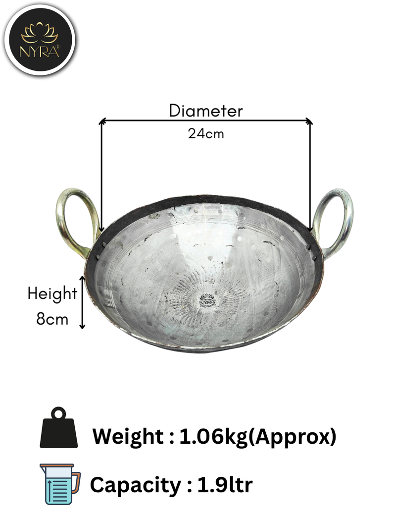 Iron/Loha Hammered Wok/Kadhai for Cooking – Cooking Kadai
