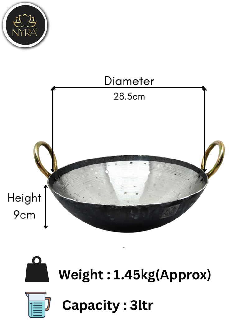 Iron/Loha Hammered Wok/Kadhai for Cooking – Cooking Kadai