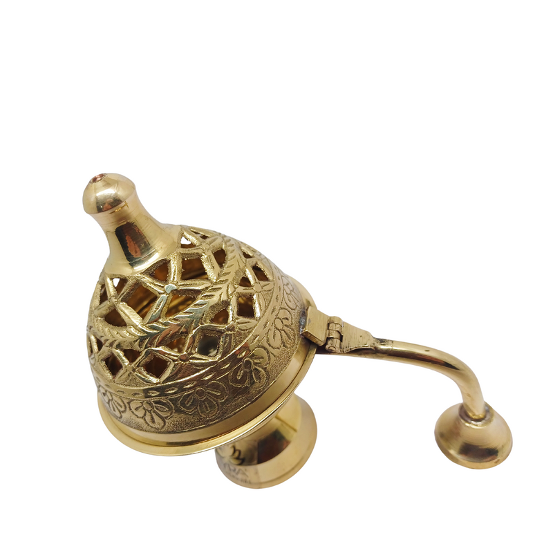 Pure Brass Loban Diya with Handle – Kitchen Utensil