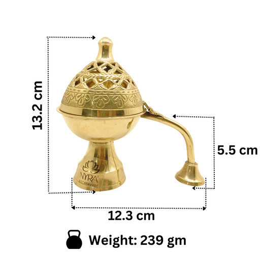 Pure Brass Loban Diya with Handle – Kitchen Utensil