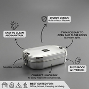 Stainless Steel Rectangular Lunch Box – Storage Container