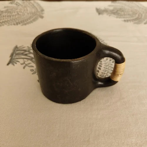 Tea /Coffee: Black Pottery Cups â€“ Handmade Clay Coffee Cups