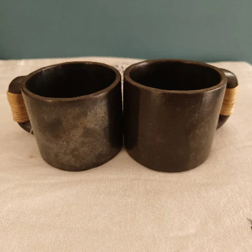 Tea /Coffee: Black Pottery Cups â€“ Handmade Clay Coffee Cups