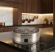 Nyra Stainless Steel Masaldani/Spice Box With See-Through Lid with 7 storing bowls – Serving Bowl