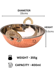Copper Serving Kadhai/Wok Insulated with Stainless Steel – Cooking Kadai