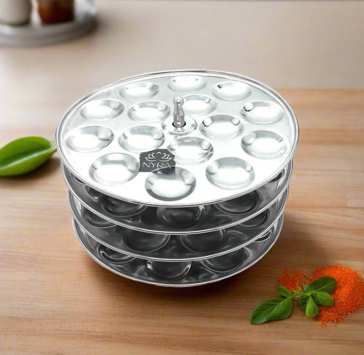 Stainless Steel Mini Idli Stand (15 Idli per Plate) – Idli Steamer
