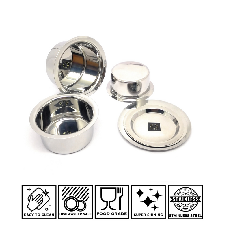 Stainless Steel Induction Bottom Bhagona Set