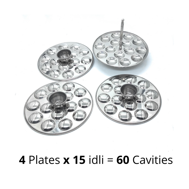 Stainless Steel Mini Idli Stand (15 Idli per Plate) – Idli Steamer
