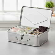 Stainless Steel Multi-Purpose Cash/Storage Box – Storage Container