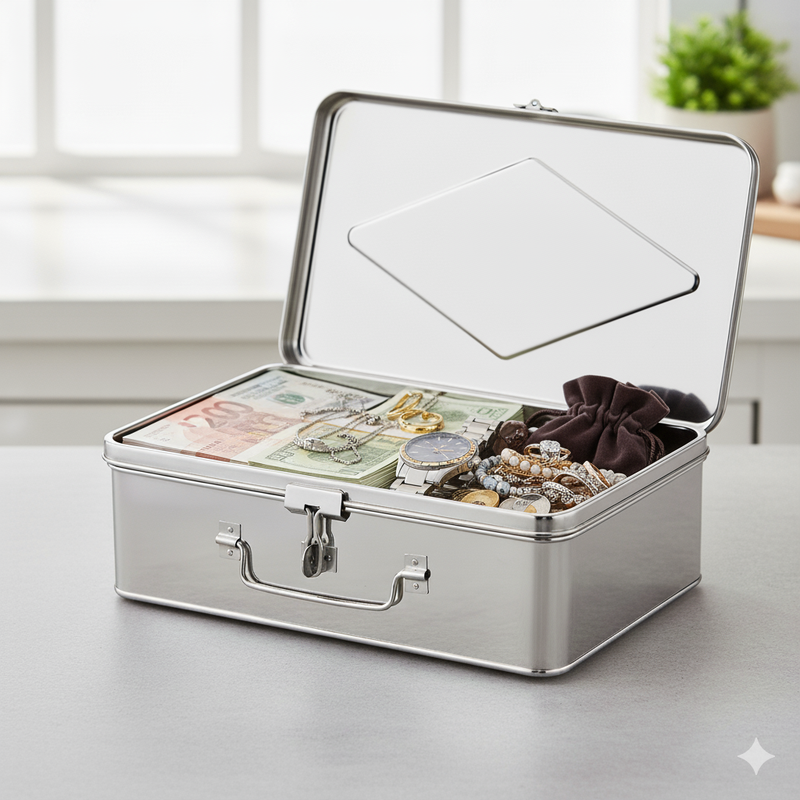 Stainless Steel Multi-Purpose Cash/Storage Box – Storage Container