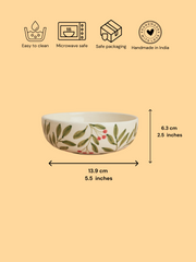 Nurture India Olive Leaf Ceramic Small Bowls 10-oz