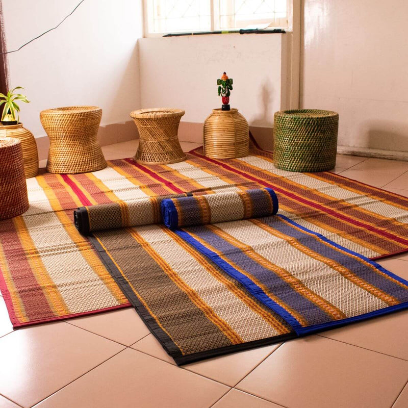 Natural River Grass Madur Mats- Large (4 Fold) – Kitchen Utensil