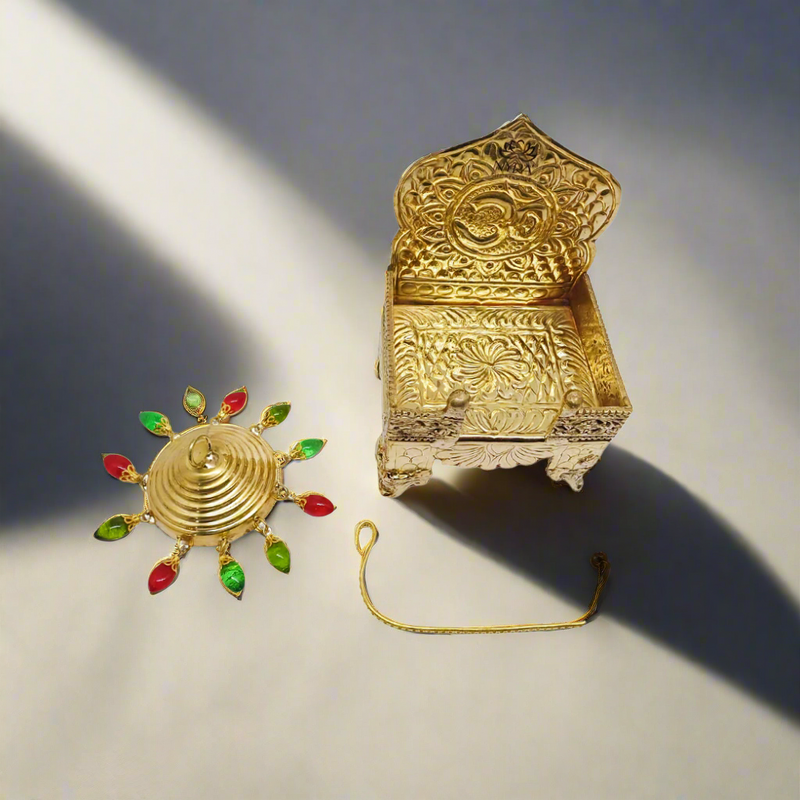 Pure Brass Singhasan/Throne for God Idols