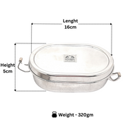 Stainless Steel Oval Lunch Box with Leakproof Container – Storage Container
