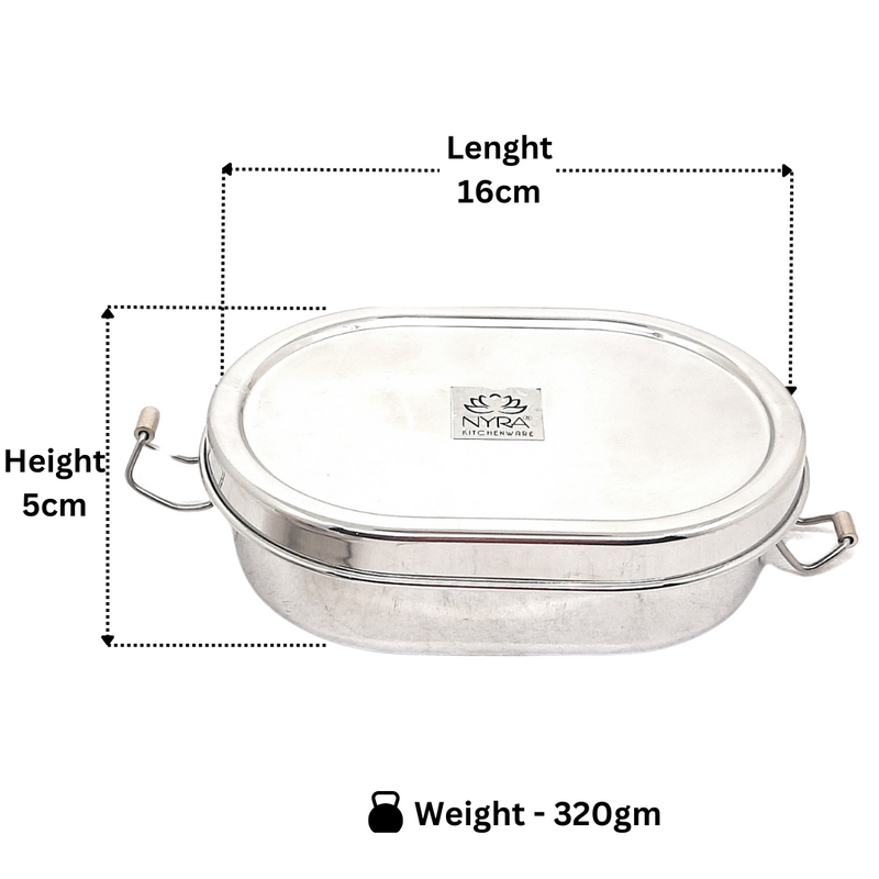Stainless Steel Oval Lunch Box with Leakproof Container – Storage Container