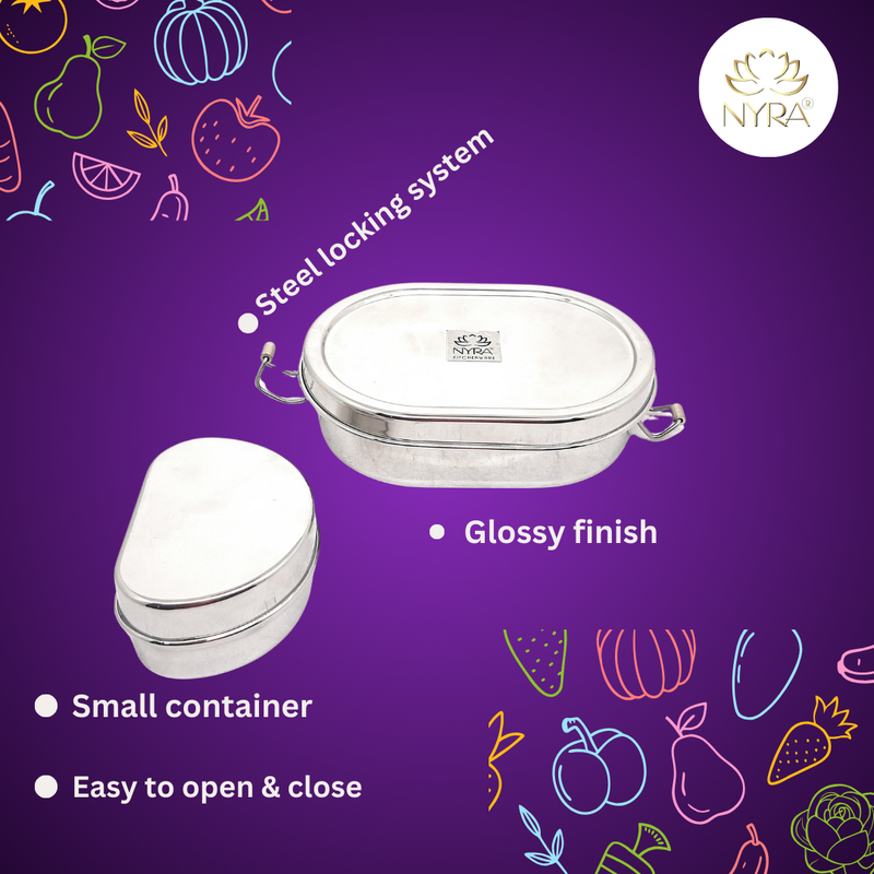 Stainless Steel Oval Lunch Box with Leakproof Container – Storage Container