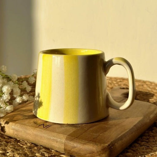 Nurture India Pastel Yellow Stripe Coffee Cup 7-oz