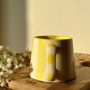 Nurture India Pastel Yellow Stripe Coffee Cup 7-oz