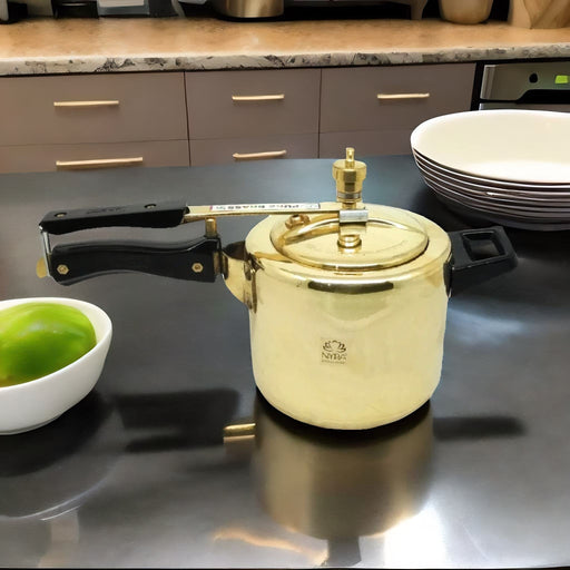 Pure Brass Cooker with Kalai/Tin Coating-Inner Lid Pressure Cooker – Kitchen Utensil