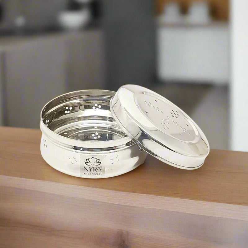 Stainless Steel Round Dibbi/Dabba – Kitchen Utensil