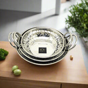 Stainless Steel Mini Serving Kadhai Set – Cooking Wok