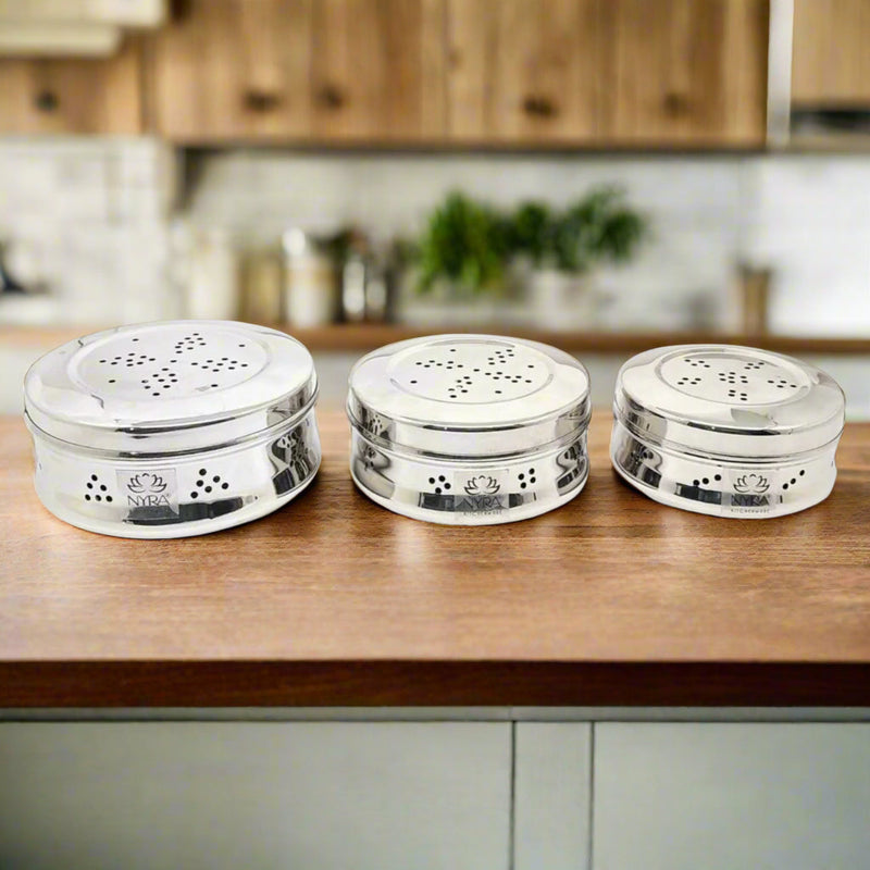 Stainless Steel Multipurpose Storage Container with Air Ventilation Holes