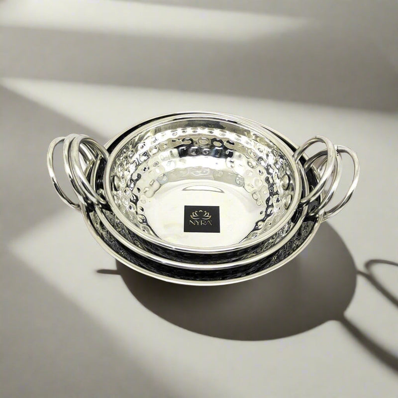 Stainless Steel Mini Serving Kadhai Set – Cooking Wok