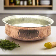 Premium Hammered Copper Lagan/Cooking Pot with Kalai/Tin Coating – Kitchen Utensil