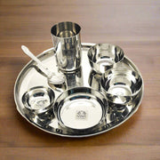 Stainless Steel Premium Thali/Dinner Set of 7-Pieces 