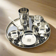 Stainless Steel Premium Thali/Dinner Set of 7-Pieces 