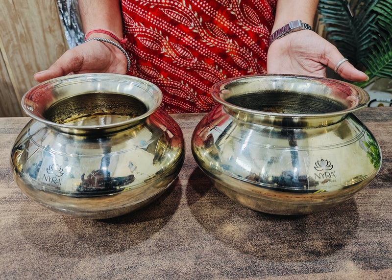 Pure Brass Handi (Peetal Pot) with Smooth Finish – Cooking Handi