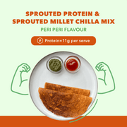 Natible Sprouted Protein and Sprouted Millet Chilla Mix Variety Pack- Peri Peri Flavor – Savory Indian Pancake Mix (7.05 oz)