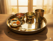 Premium Kansa/Bronze Thali Set of 6pcs – Kitchen Utensil