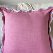 Nurture India Pink Scallop Cushion Cover