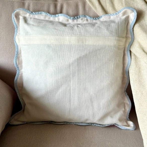 Nurture India Pink Scallop Cushion Cover