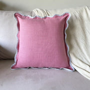 Nurture India Pink Scallop Cushion Cover