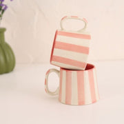 Nurture India Pink Stripe Ceramic Mug 7-oz