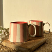Nurture India Pink Stripe Ceramic Mug 7-oz