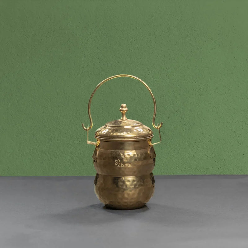 Brass Pot Shaped Storage Ghee Thooku – Brass Ghee Container