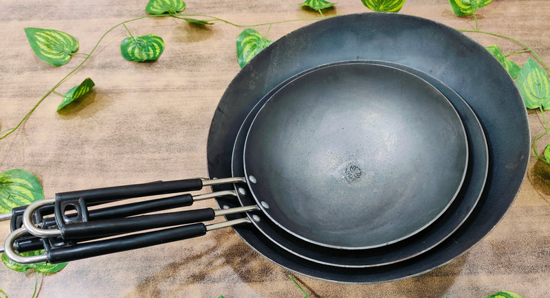 Iron Chinese Wok with Steel PVC Handle – Cooking Wok