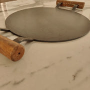 Pure Iron Tawa Round with Wooden Handle/ Pre-Seasoned No chemical Coating – Dosa Tawa