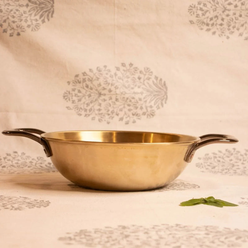 Kansa Tulsi Kadai with Heat Resistant Handles