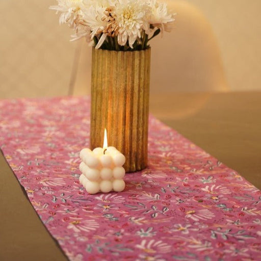 Nurture India Purple Blooming Cotton Table Runner