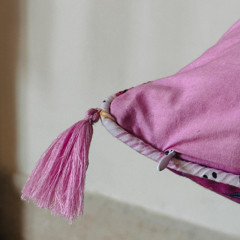 Nurture India Purple Flower Trail Cushion Cover